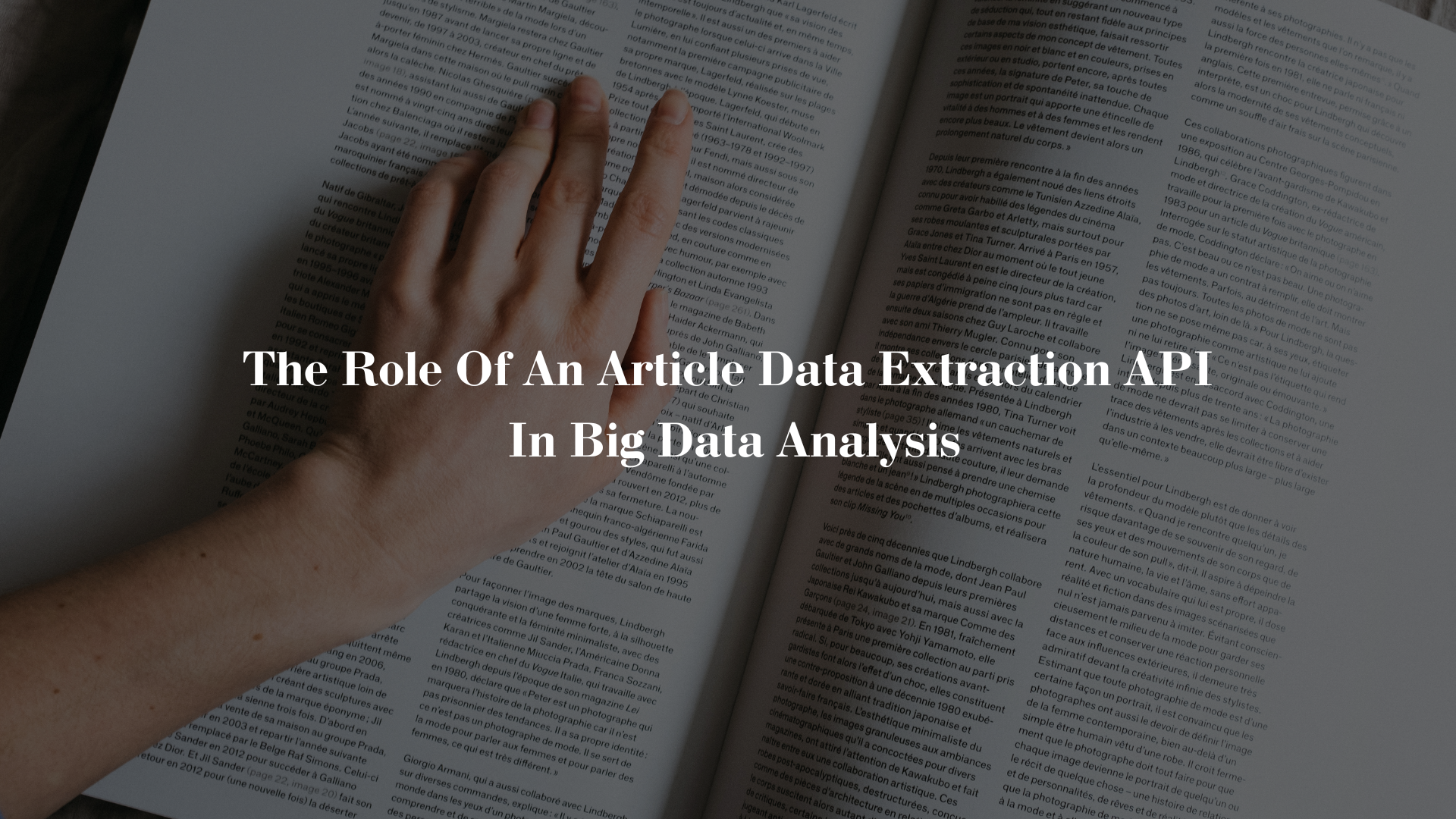The Role Of An Article Data Extraction API In Big Data Analysis