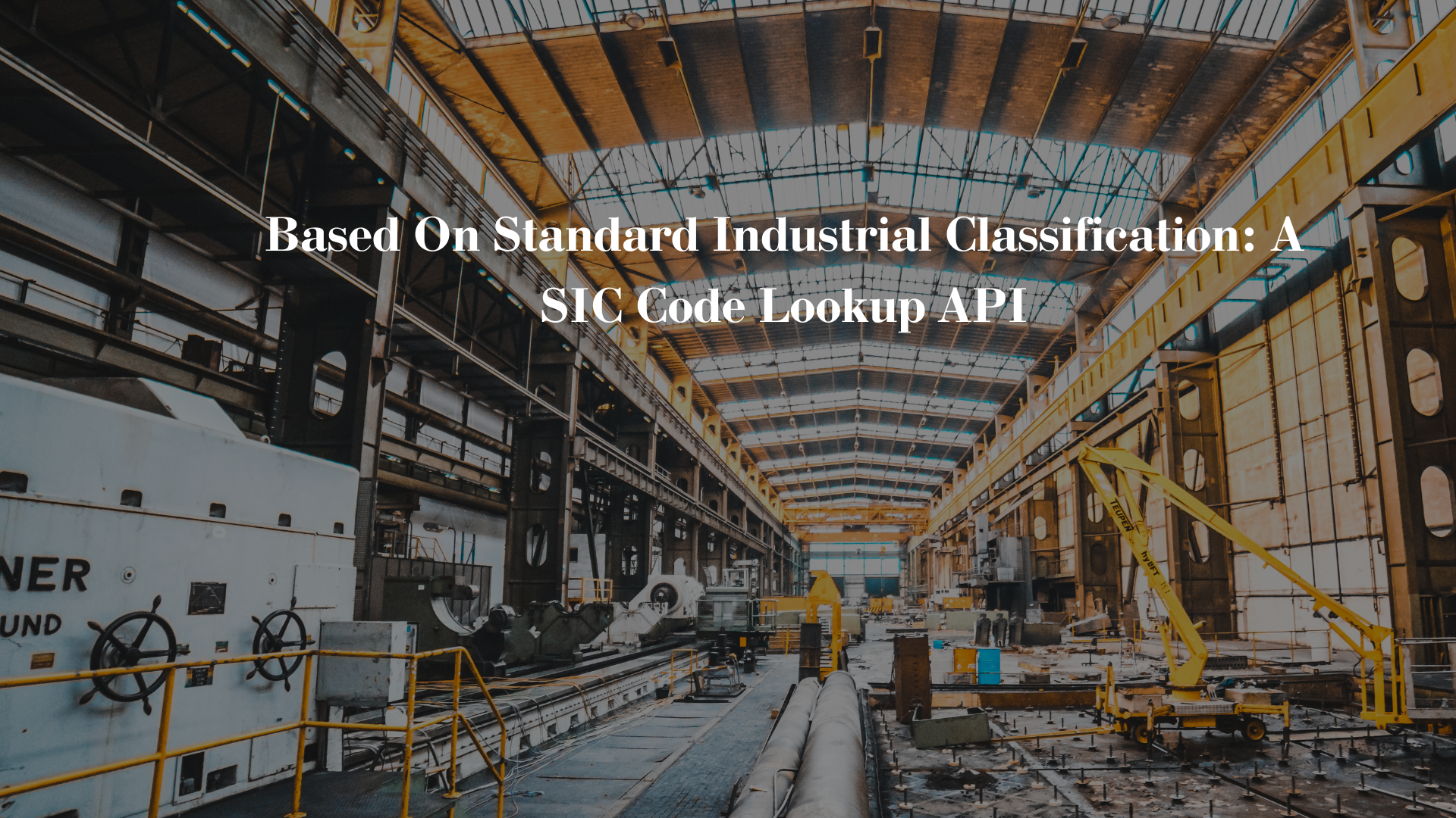 Based On Standard Industrial Classification: A SIC Code Lookup API