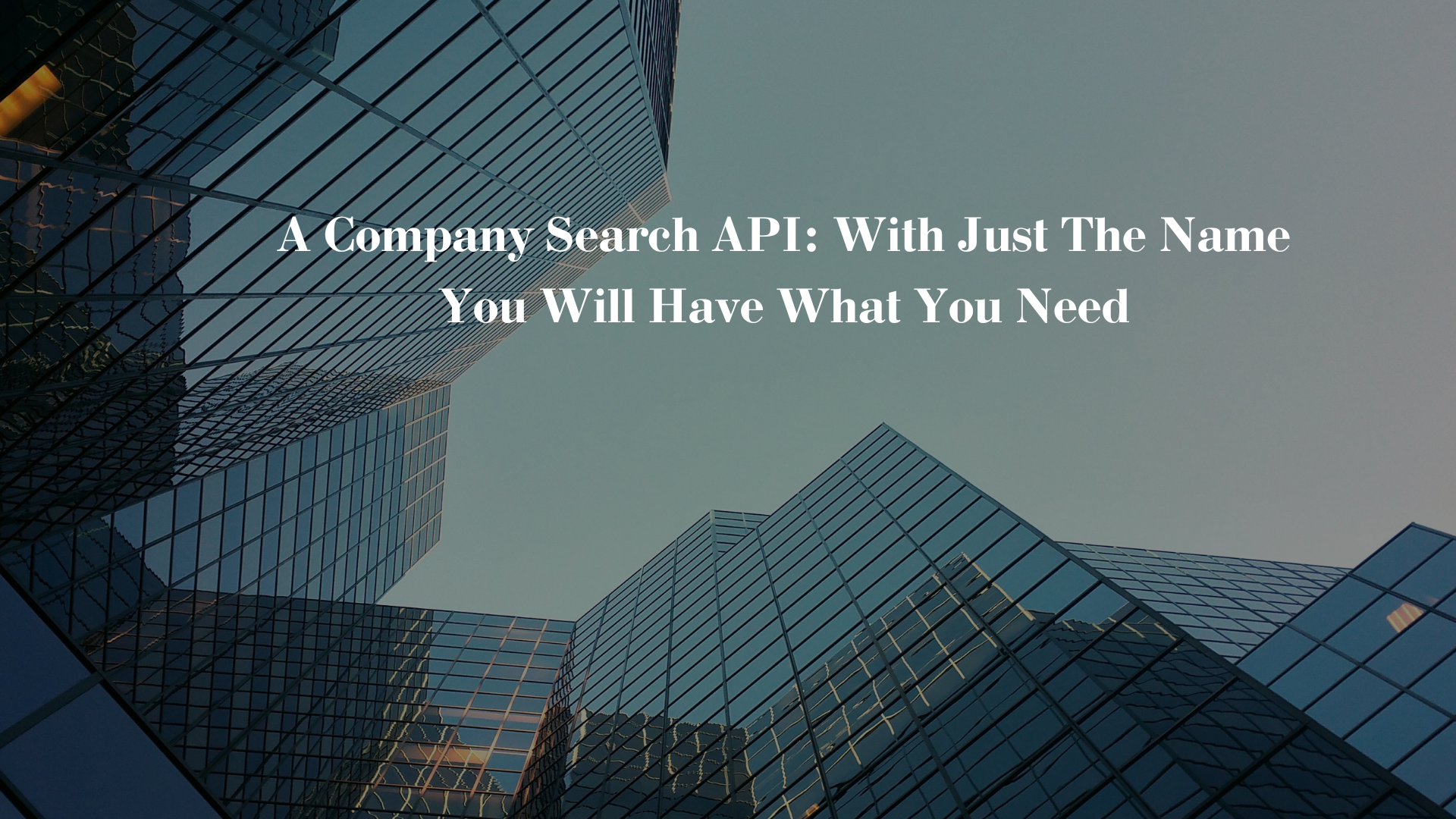 A Company Search API: With Just The Name You Will Have What You Need