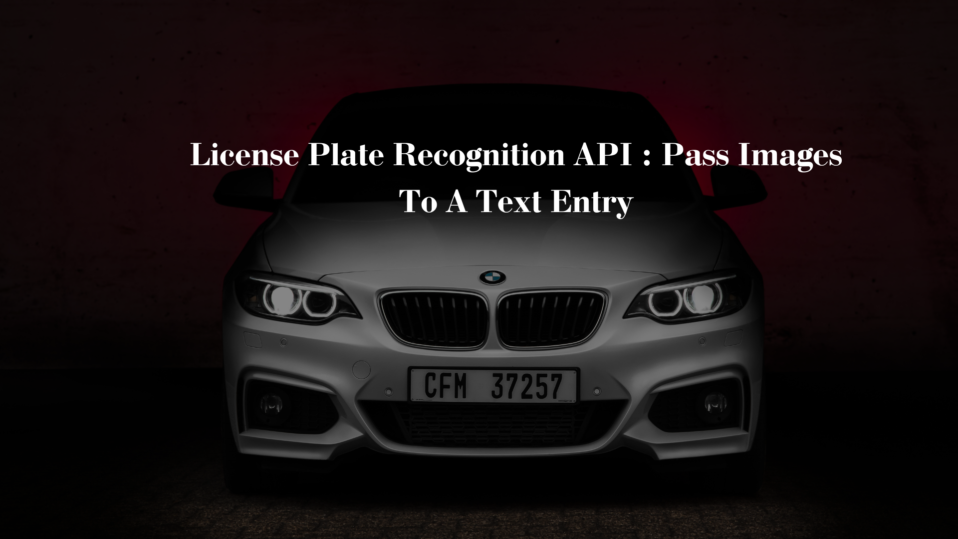 License Plate Recognition API : Pass Images To A Text Entry
